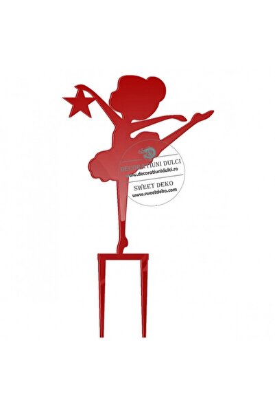 Decoratiuni Dulci Διακοσμητικό κούκλας μπαλαρίνας, πλεξιγκλάς - Ροζ