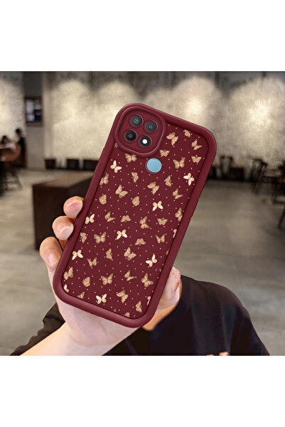 SLIMFELT Oppo A15/A15S Uyumlu Yüksek Kaliteli Kelebek Desenli Silikon Kılıf D...