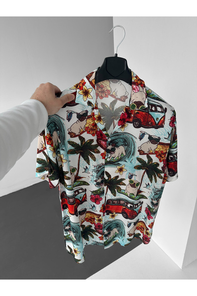 NO1 KONSEPT Dog Patterned Efil Efil Alaçatı Shirt