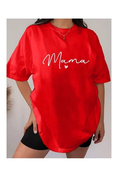 By Layina MAMA HEART T-SHIRT SA ŠTAMPOM, OVERSIZE, VELIKA VELIČINA
