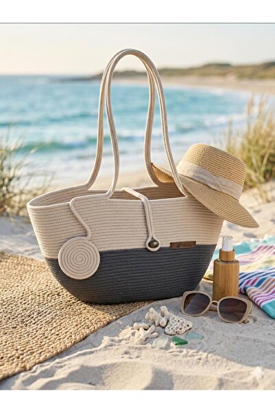 Rora Πλεκτή ψάθινη καλοκαιρινή τσάντα μεγάλου μεγέθους |   Τσάντα ώμου για δι...