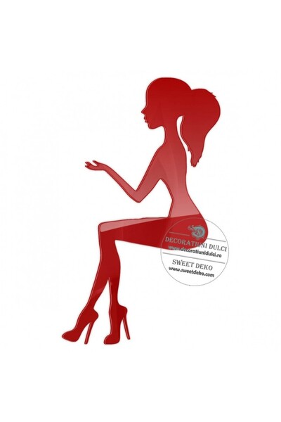 Decoratiuni Dulci Τοπερ τορτ σιλουέτα, τανάρα - Ρόζου