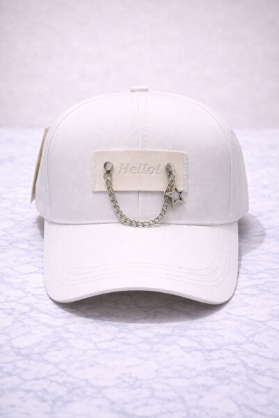 Selvira Chain Detailed Children's Hat (9-15 Years) – Adjustable, Unisex White...