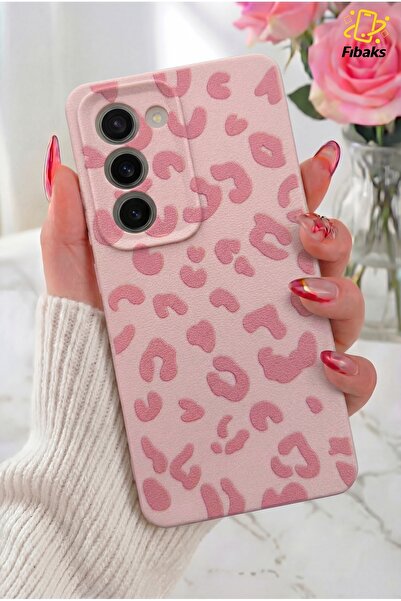 Fibaks Oppo A5 4G 5G 2025 Kılıf Pembe Leopar Şık Tasarımlı Premium İnce Soft ...