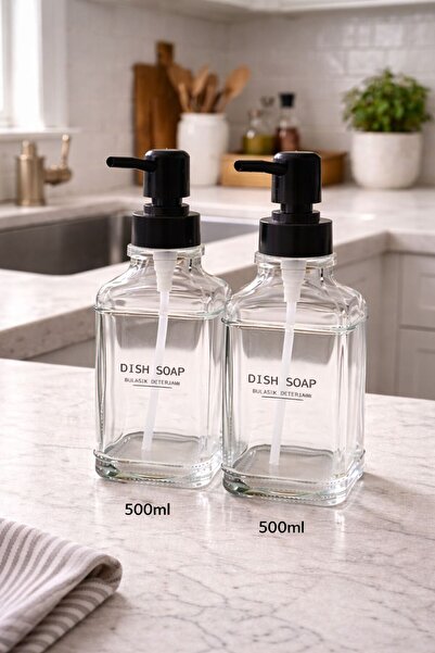 KARTEYA 2-Pack Glass Dishwashing Detergent Bottle 500 ml Compatible