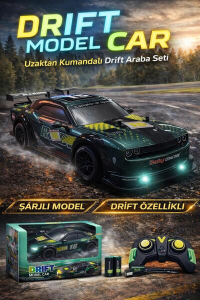 scntoys 2.4GHz 1:16 Ölçek Drift Araba 4x4 Uzaktan Kumandalı Araba Şarjlı 20 K...
