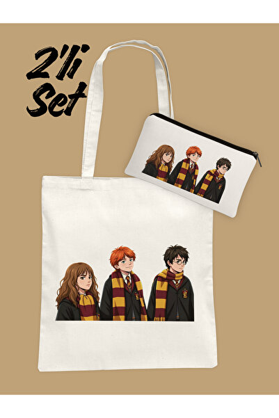 Hayali Şeyler Harry Potter - Hermione - Ron Çanta ve Kalemlik Set