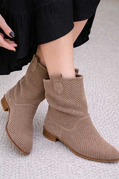 POTEEN Ptc Devine Γυναικείες καλοκαιρινές μπότες με κοντό τακούνι και διάτρητ...