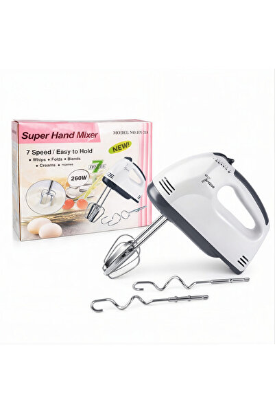 Issa Mixer Electric de Mână 17.5×7×12.5cm, 7 Viteze, 4 Accesorii din Oțel Ino...