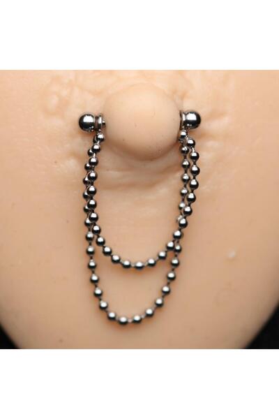 İmgePiercing Çift Zincir Çelik Meme Ucu / Orbital / Helix / Conch Piercing