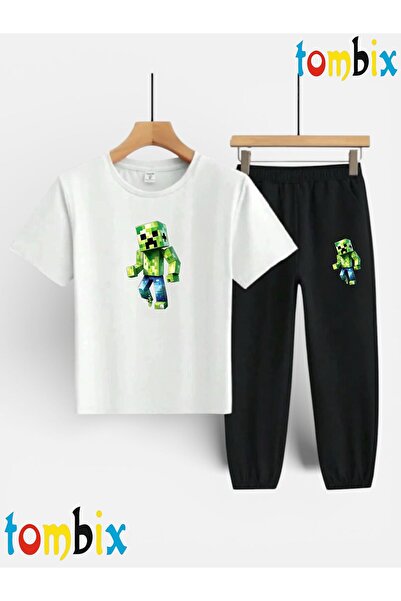 tombix SET PENTRU COPII: TRICOU CU IMPRIMEU VERDE, PANTALONI DE TRENING (CU B...