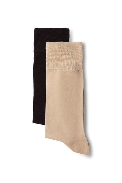 Abdullah Kiğılı Σετ 2 ίσιων λεπτών κάλτσες από ελαστικό μείγμα μπαμπού Lycra