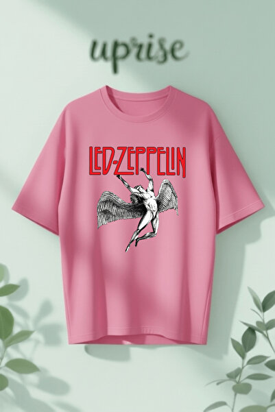 Vordevia Tricou oversize din bumbac cu imprimeu Led Zeppelin