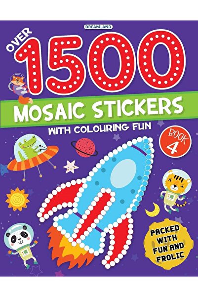 dreamland 1500 Mosaic Stickers Book 4 with Colouring Fun - Sticker Book for K...