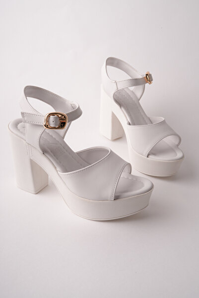 Madam Tarz NVL-163 Σανδάλια με Χοντρό Τακούνι και Επίπεδη Λουρίδα