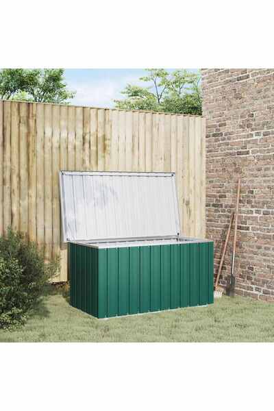 vidaxl Μπαούλο Αποθήκευσης Κήπου Πράσινο 129 x 67 x 65 εκ.