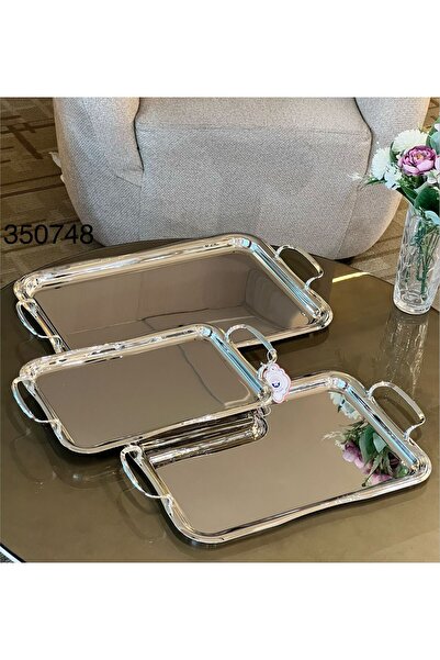 Louvre Miror Shine Serving Tray Set - 3 Pieces