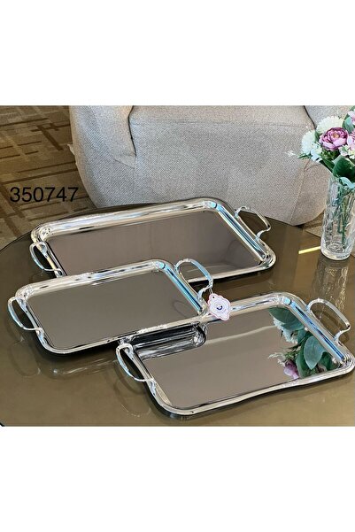 Louvre Miror Shine Serving Tray Set - 3 Pieces