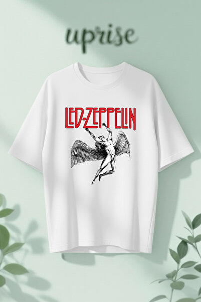 Vordevia Tricou oversize din bumbac cu imprimeu Led Zeppelin