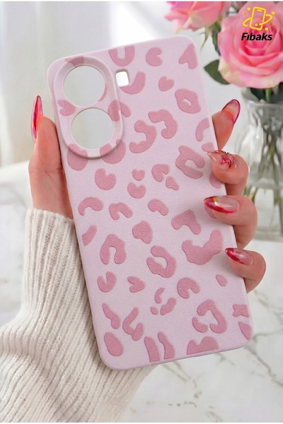 Fibaks Poco X7 Pro Kılıf Pembe Leopar Şık Tasarımlı Premium İnce Soft Silikon