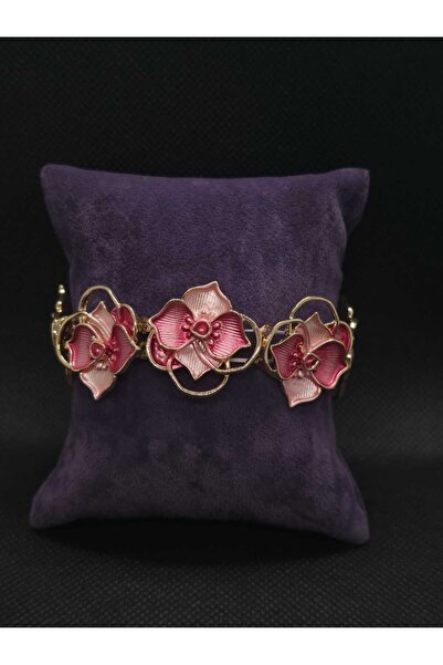 sarıyer silver Leaf Model Elastic Bracelet Steel Flower Nature Themed Elastic...