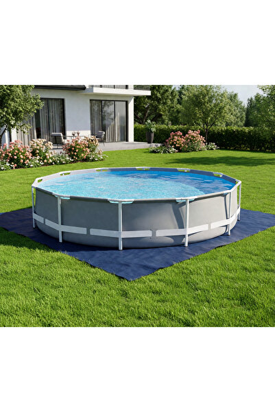 TOTTERİQ Prefabrik Yuvarlak Havuz - 305 cm x 76 cm Güneşe dayanıklı gri renk