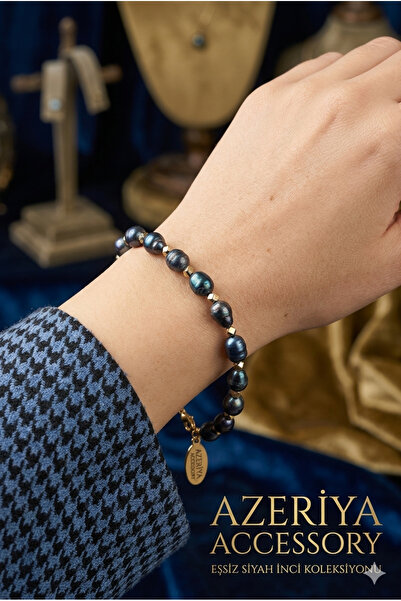 AZERİYA ACCESSORY SİYAH İNCİ BİLEKLİK