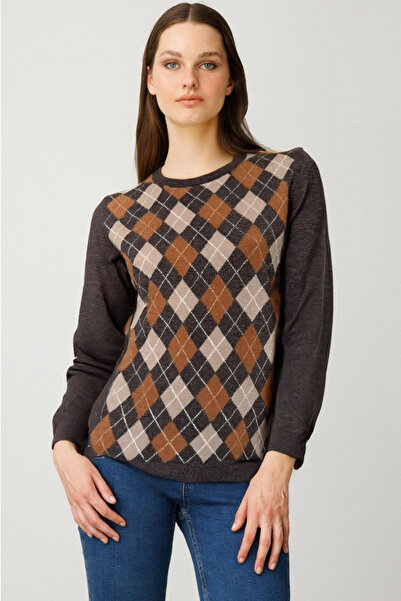 Desen Triko Γυναικείο μάλλινο πουλόβερ με λαιμόκοψη ζιβάγκο και διακοσμητικό ...