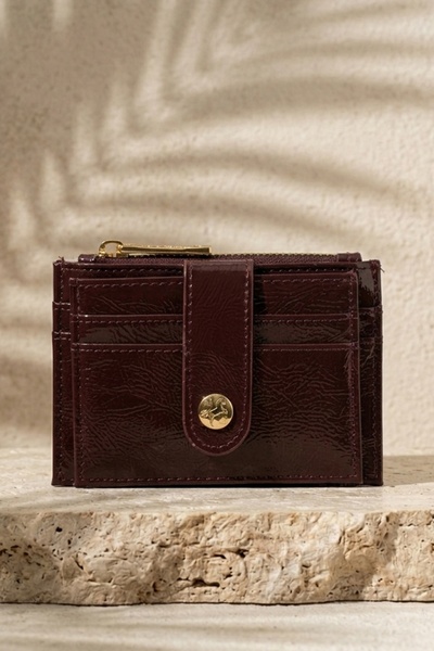 InStyle Slim Women's Card Holder Wallet Burgundy