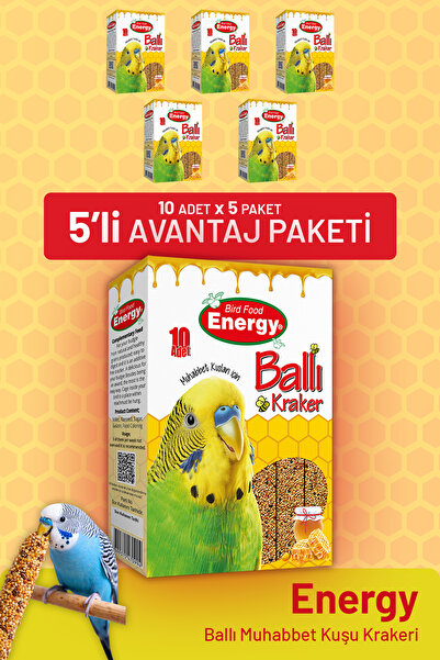 bird food energy Ballı Muhabbet Kuşu Krakeri 10'lu- 5 Adet