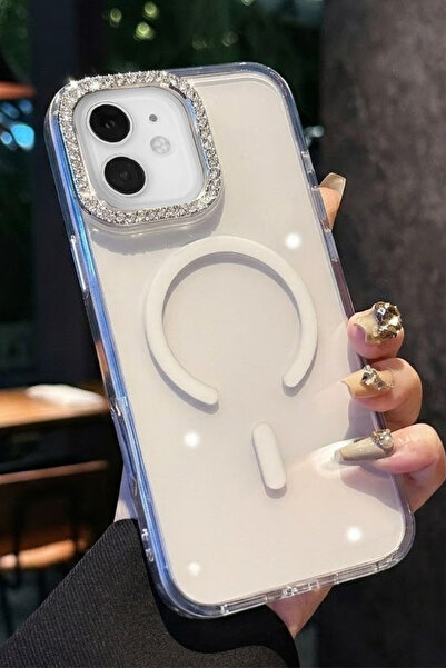 Iphone 11 Compatible Gemstone MagSafe Case with Wireless Charging Support Colorful Metal Key Premium Cover
