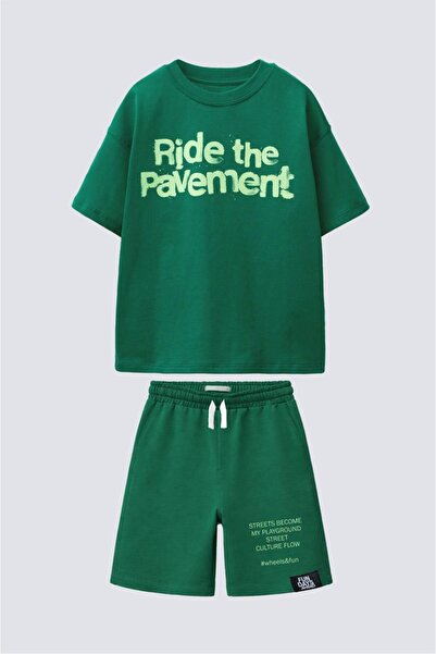 JuraKids Boy's Shorts Printed T-Shirt Set Casual Sports Set of 2