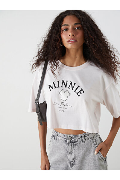 LC Waikiki Crop top cu guler rotund și imprimeu Minnie Mouse