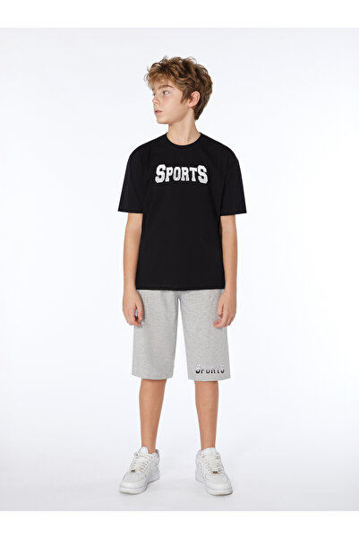 Elsima Men's Waiter Boy Short-Sleeved Capri Pajama Set Summer