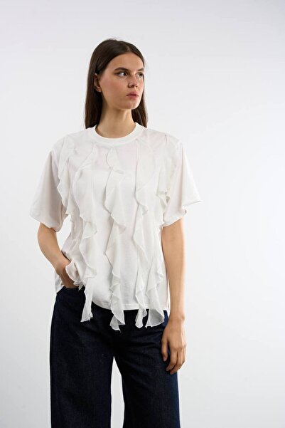 HANIQA T-shirt με βολάν