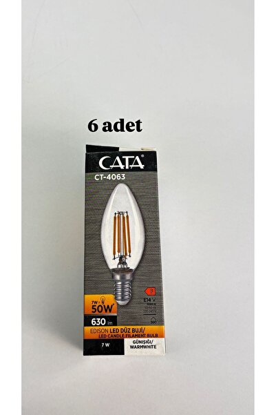 Cata CT-4063 E14 EDİSON LED DÜZ BUJİ GÜN IŞIĞI AMPUL