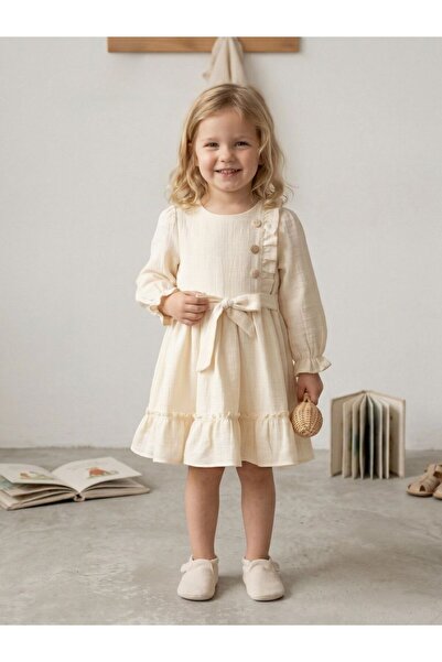 Cherrys Bebek Φόρεμα μουσελίνας με βολάν στο πλάι