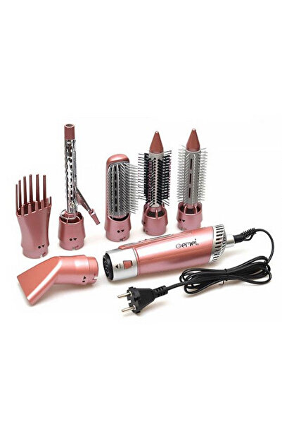 Gemei Ηλεκτρική βούρτσα με ζεστό αέρα 7 σε 1, ΡΟΖ, 2200W