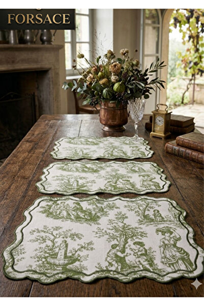 FORSACE Σετ σερβιρίσματος και διαδρομέας τραπεζαρίας 6 τεμαχίων με σχέδια Toi...