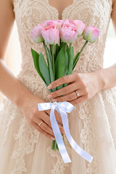 Yapay Çiçek Deposu Διαχρονική Νυφική Ανθοδέσμη με Υπογραφή, Σετ 2 τεμαχίων