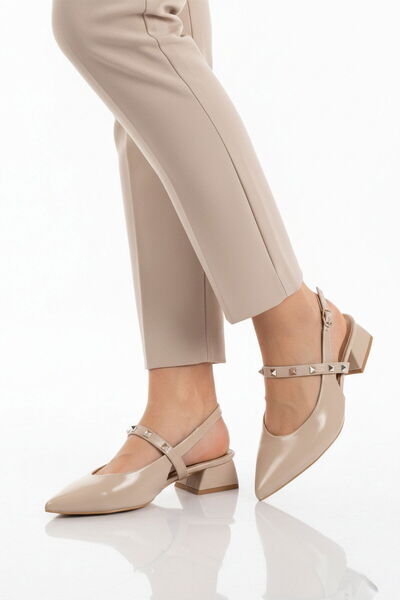 Aspor Beige Narrow Fit Women's Heeled Shoes