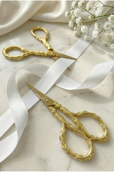 ZEYMERADE Ψαλίδι Κεντήματος Söz Nişan Χρυσό, με άνοιγμα κορδέλας, για ειδικές...