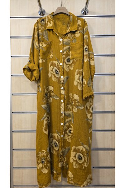 Park Moda Italian Linen Long Shirt Dress