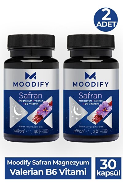 Moodify Safran Magnezyum Valerian B6 Vitamin 30 Kapsül 2 Adet