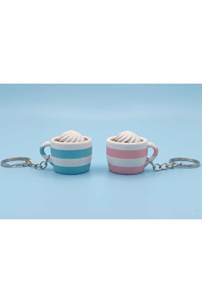Kahve Kupası Klikli Anahtarlık Çanta Süsü Clicky Keychain
