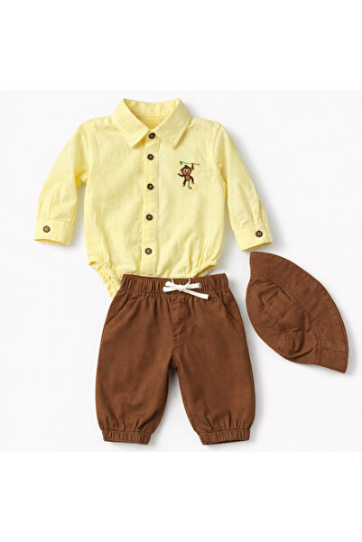 Bebelul Βρεφικό σετ: μπλουζάκι, κορμάκι, παντελονάκι και σκουφάκι της Oryeda