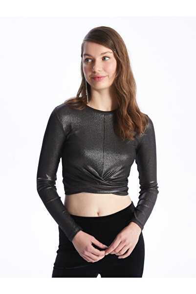 LC Waikiki Crew Neck Bright Look Γυναικείο μακρυμάνικο Crop