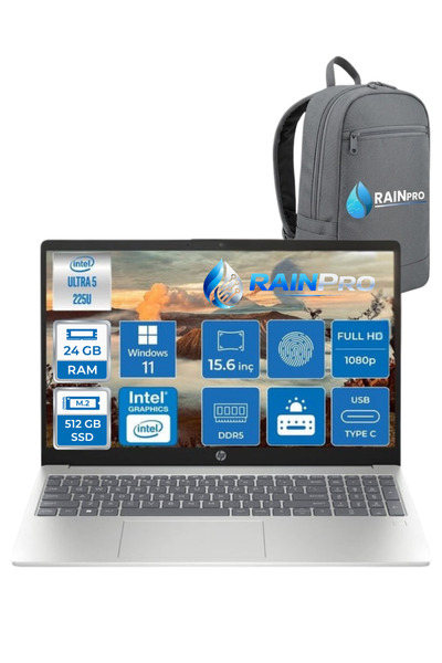 HP Laptop Intel Core Ultra 5 225U 24 GB Ddr5 512GB SSD FHD IPS 300Nit WIN 11 ...