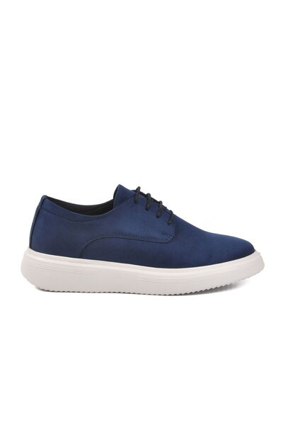 Aspor Navy Blue Suede Lace-Up Men's Casual Shoes