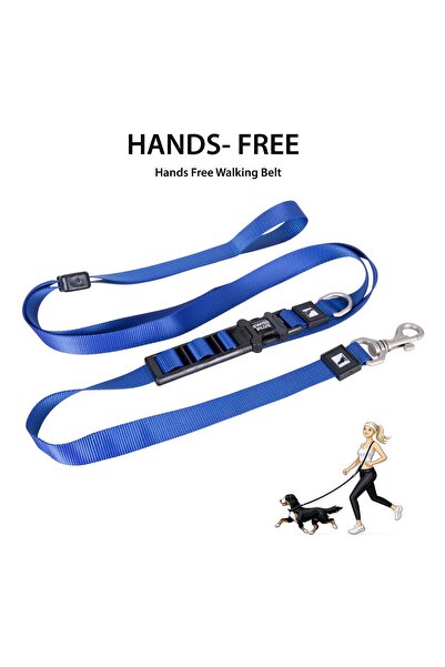 BloominBag Swissplus Urban Paws Deep Ocena Blue Hands-Free Adjustable Dog Lea...